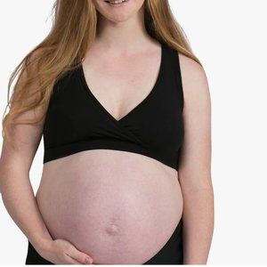 Maternity Kindred Bravely French Terry Racerback Nursing & Sleep Bra Black